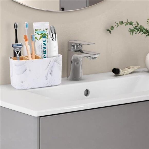 Toothbrush Holders for Bathrooms, 5 Slots Bamboo Toothbrush Holder Kids - Picture 2 of 6